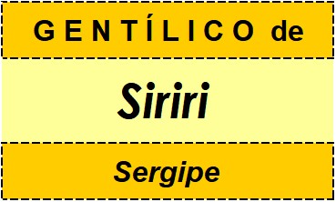 Gentílico da Cidade Siriri