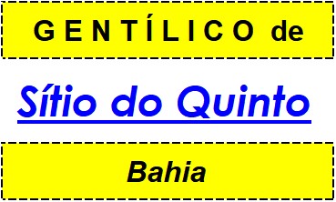 Gentílico da Cidade Sítio do Quinto