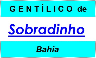 Gentílico da Cidade Sobradinho