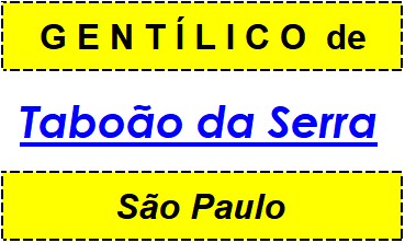 Gentílico da Cidade Taboão da Serra