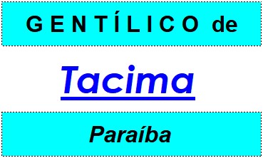 Gentílico da Cidade Tacima