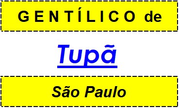 Gentílico da Cidade Tupã