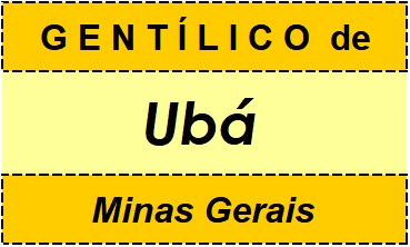 Gentílico da Cidade Ubá