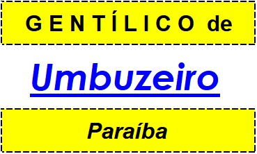 Gentílico da Cidade Umbuzeiro