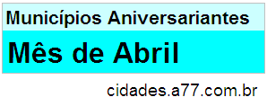 Cidades Que Fazem Aniversário no Mês de Abril